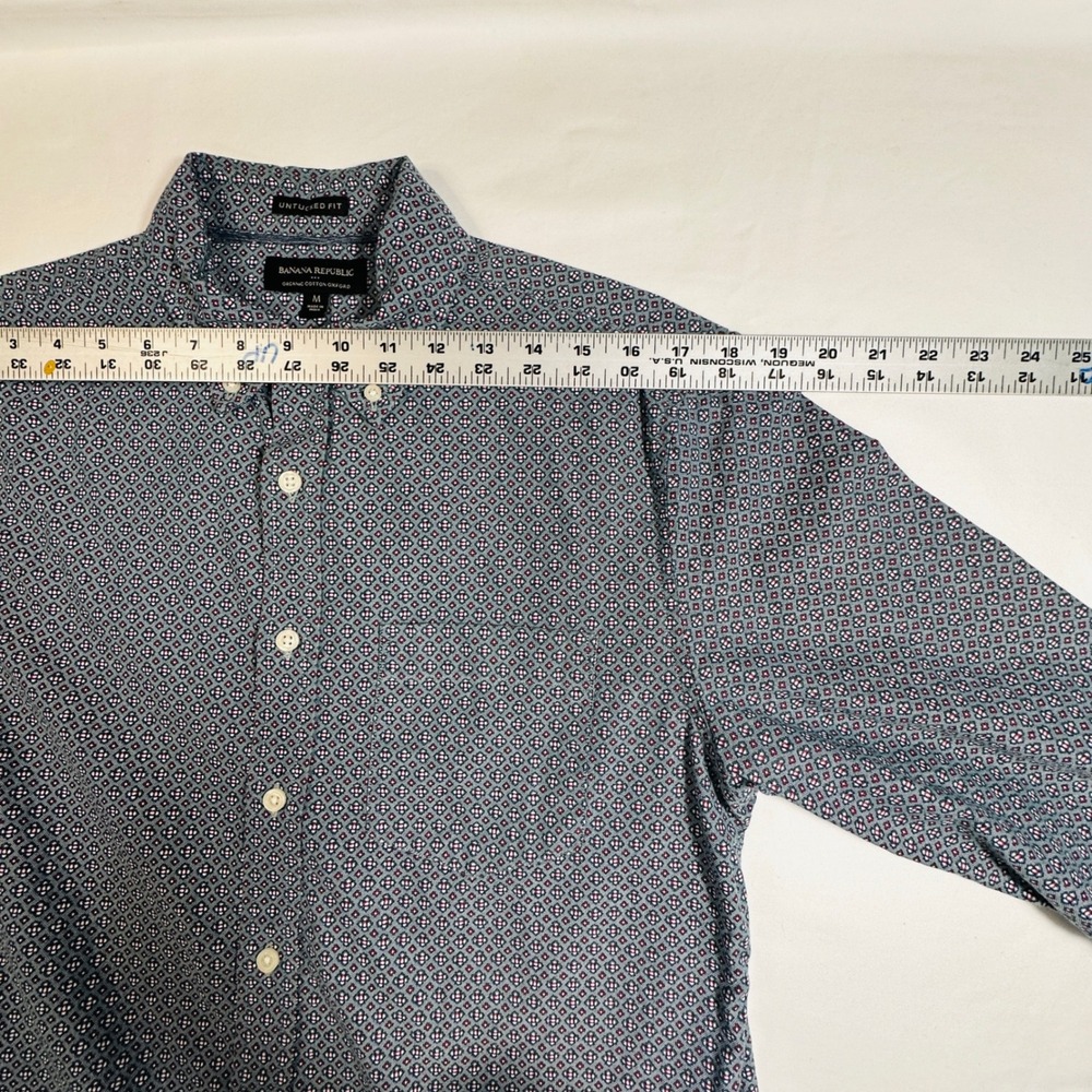 Banana Republic Mens Button Down Shirt‎ Untucked Fit Organic Cotton Small - Picture 7 of 10